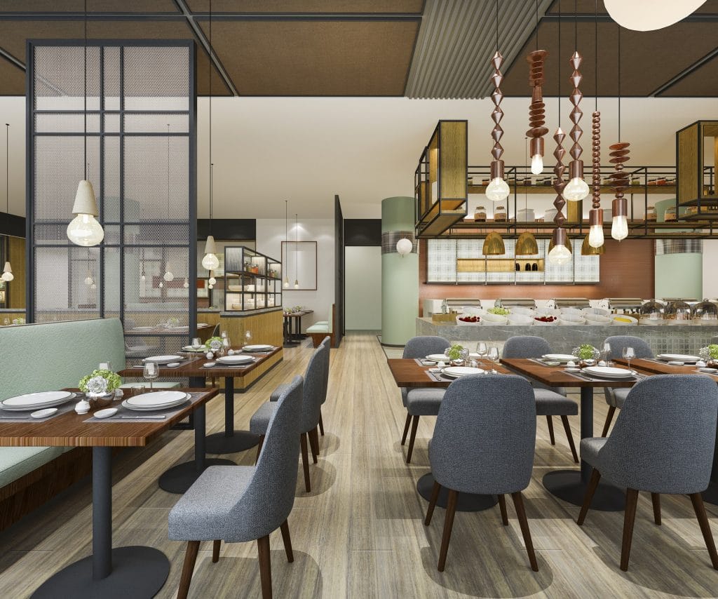 Commercial hospitality reception and lounge interior